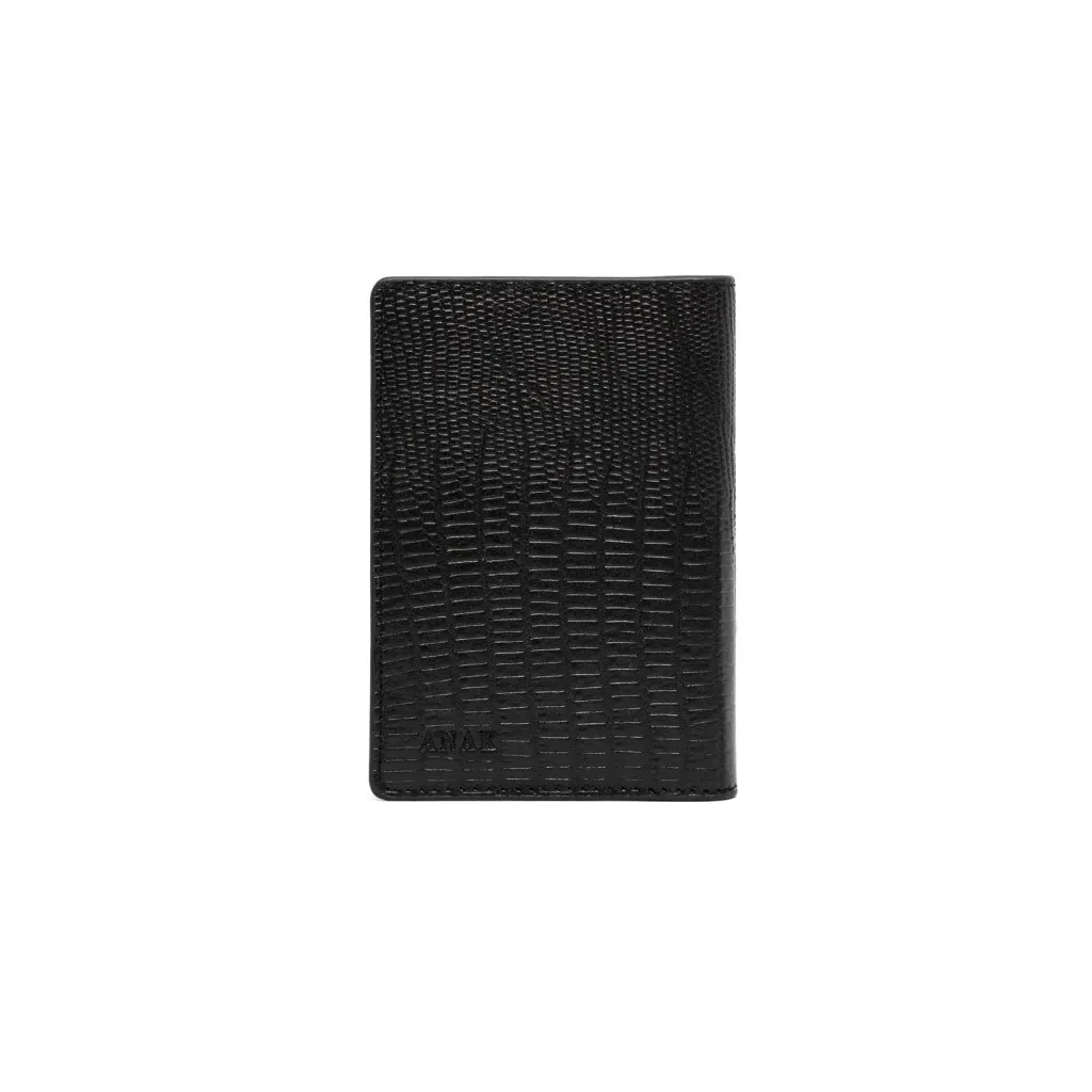 [705] HoorMaghan Leather Cardcase (Lizard) (Black)