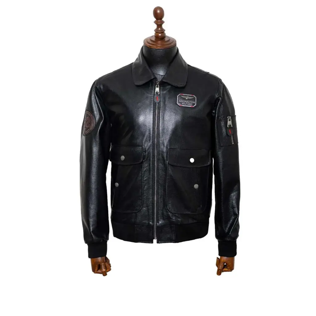 [141] Men’s Nikola Leather Jacket (Floater) (Black, M)