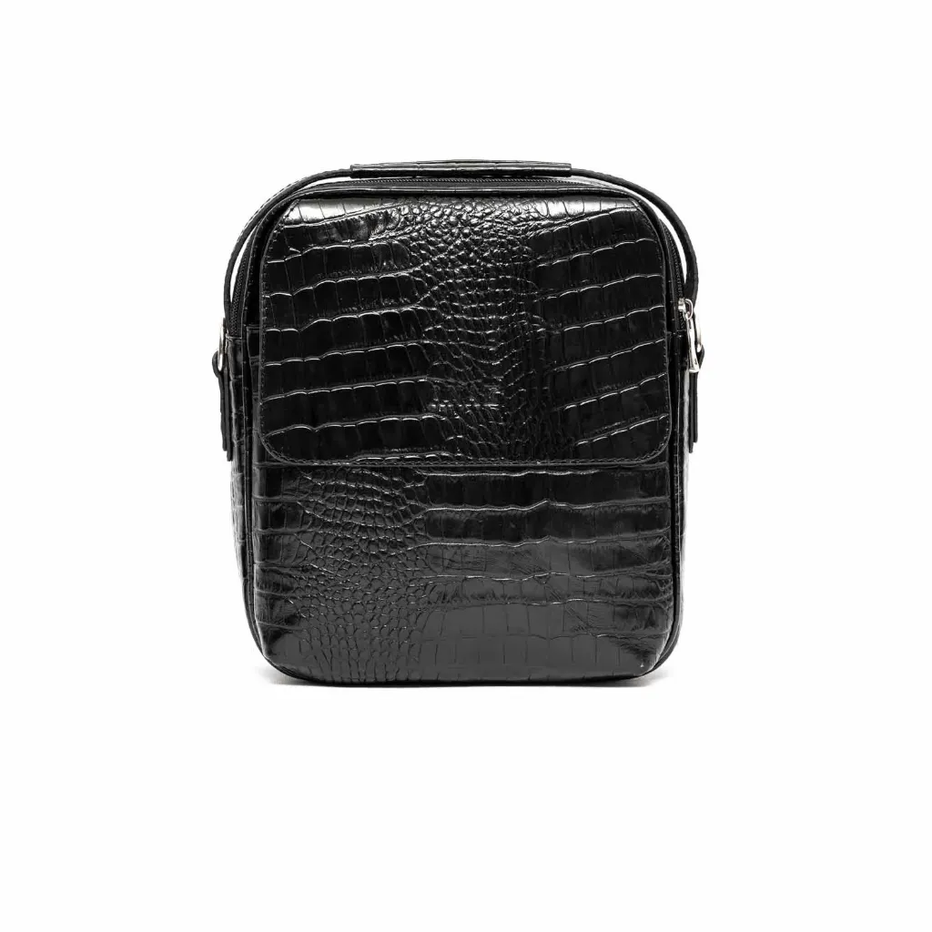 [804] Barsam Crossbody Bag (Croco) (Black)