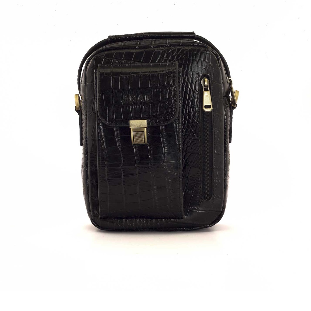 [806] Rakan Crossbody Bag (Croco) (Black)