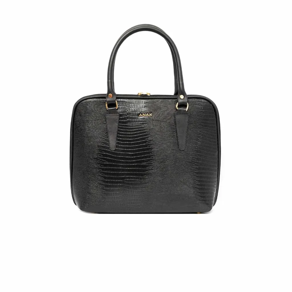 [812] Elnoor Women's Handbag (Lizard) (Black)
