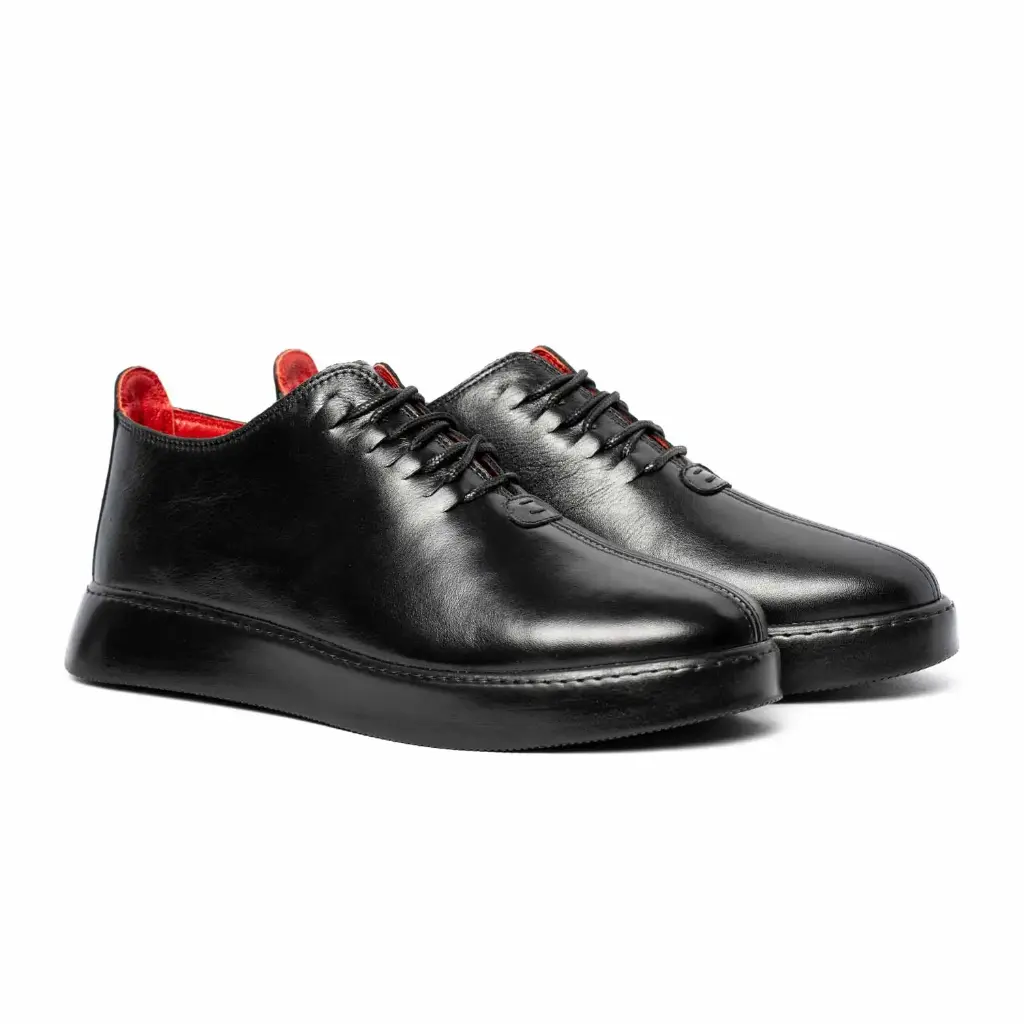 [645] Vesta lace up comfortable shoes(Nappa) (Black, 40)