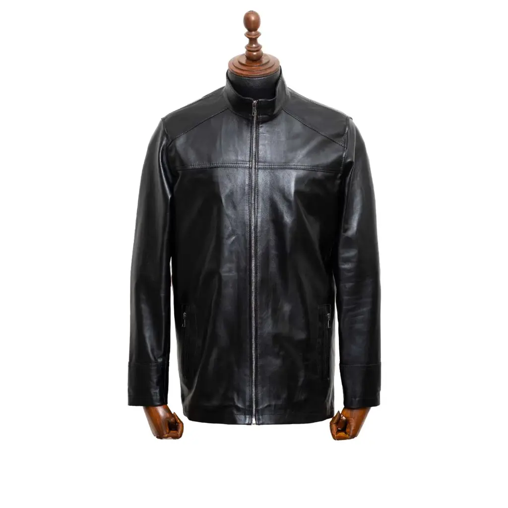 [191] Men’s Monko Leather Jacket (Black, M)