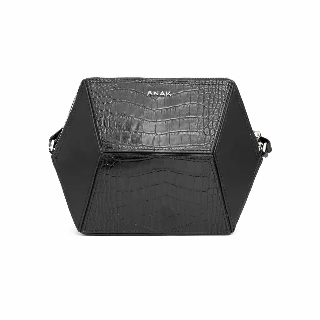 [861] ّRozita crossbody Bag (Croco-Nappa) (Black)
