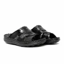 Taha Men’s Leather Slippers (Croco)