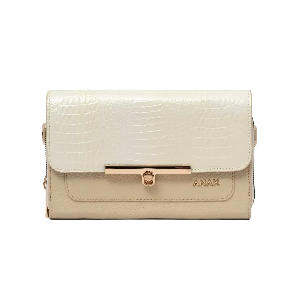 [899] Ronet crossbody Bag (Croco-Floater) (Cream)