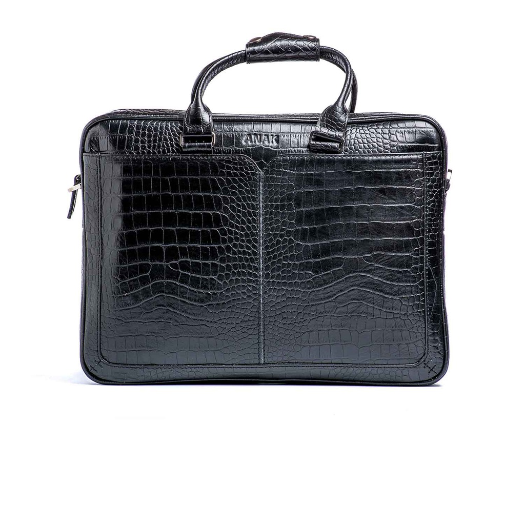 [222] کیف اداری دورقاب (کروکو) (مشکی)